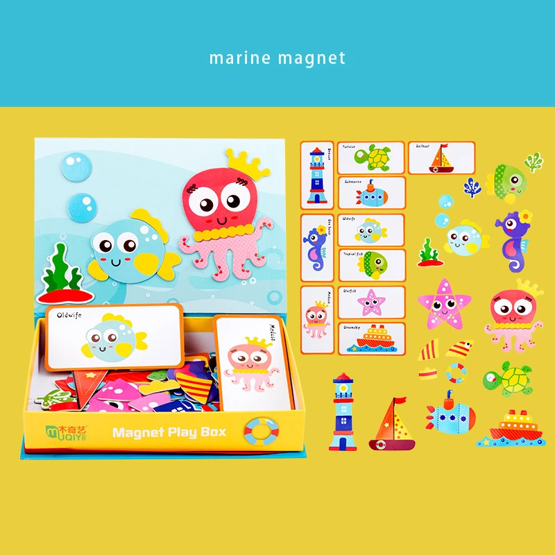 Детский Магнитный пазл магнитная лента книга ранее обучение креативная игрушка