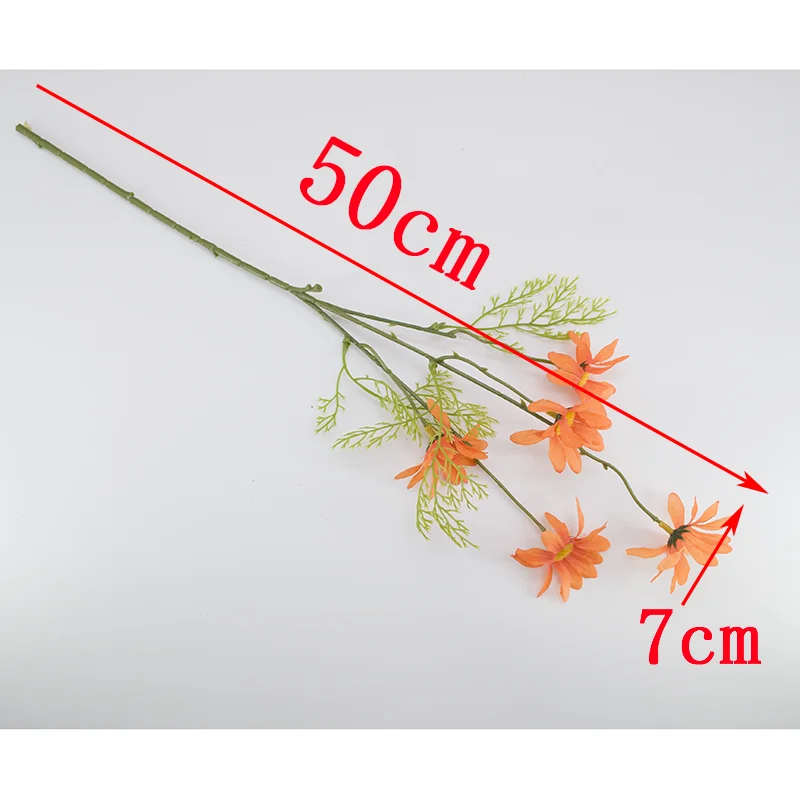 Flower 50cm Daisy Silk Artificial Bouquet 5 heads Fake Decorate for Home Wedding Luxury Decoration | Дом и сад