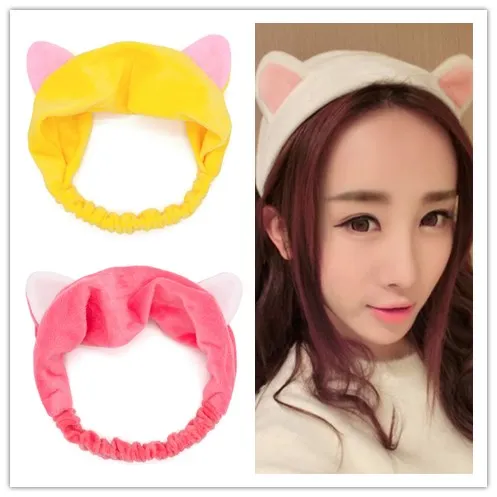 Мягкая бархатная Женская повязка на голову Милая кошачья Ушная лента для волос