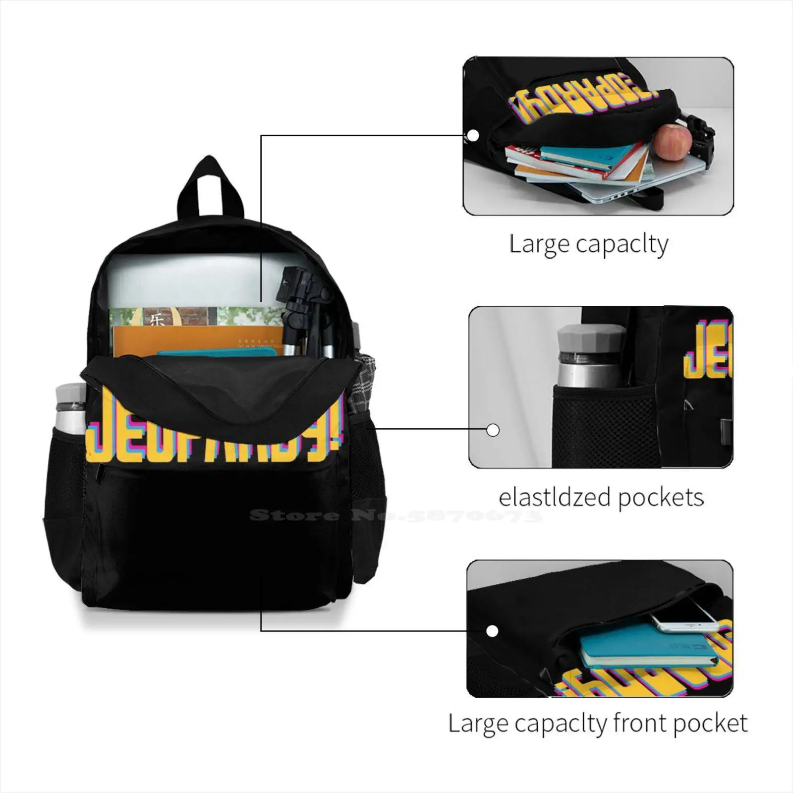 Новые поступления без названия сумки унисекс студенческая сумка рюкзак Jeopardy Game