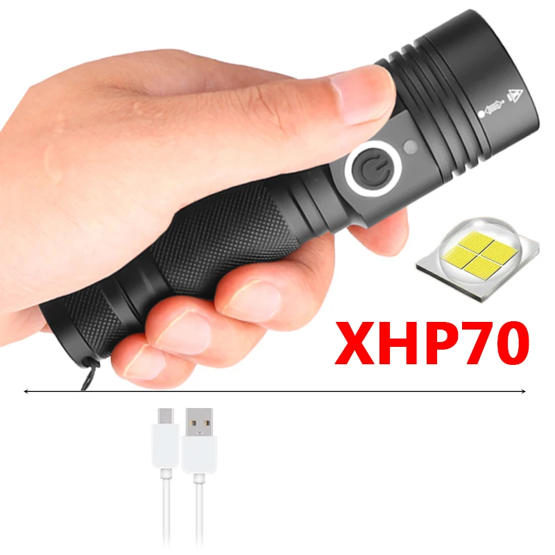 Package A 100000LM xhp70 светодиодный фонарик usb зарядка стрейч зум ударопрочный 18650 перезаряжаемый фонарик Сильный магнитный хвост - Испускаемый цвет: Package A