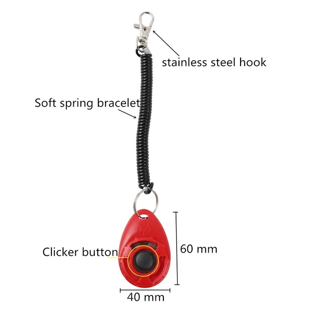 Dog Training Clicker Pet Cat Plastic New Dogs Click Trainer Aid Tools Adjustable Wrist Strap Sound Key Chain Dog Supplies 2