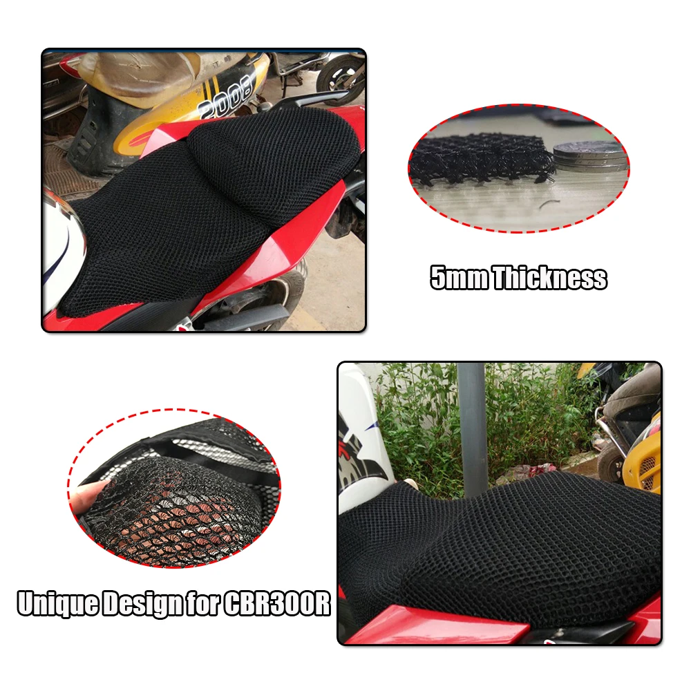 for honda cbr300r seat cowl cushion cover net 3d mesh protector waterproof sunscreen motorcycle accessories cbr300 cbr 300r part free global shipping