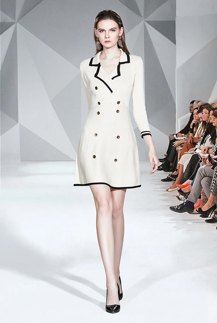 Осенний свитер ТРАПЕЦИЕВИДНОЕ трикотажное платье женское Повседневное с