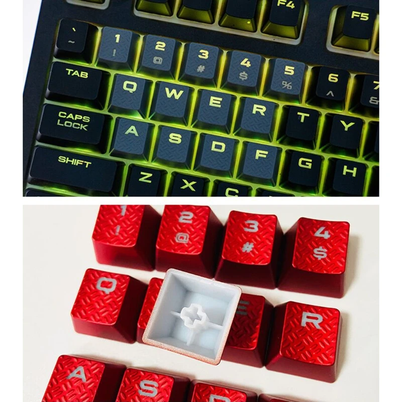 

35EA ABS Keycaps OEM Profile Translucent Keycap Replacement for Gaming Keyboard 13pcs Non-slip Texture Cover Best for Gamers