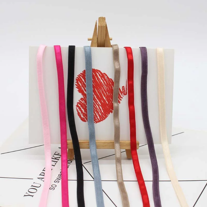 

5 ярдов 6 мм Яркий плечевой ремень, нейлоновая эластичная лента для женщин, нижнее белье, бюстгальтер, ремешок, шляпа, аксессуары, материал