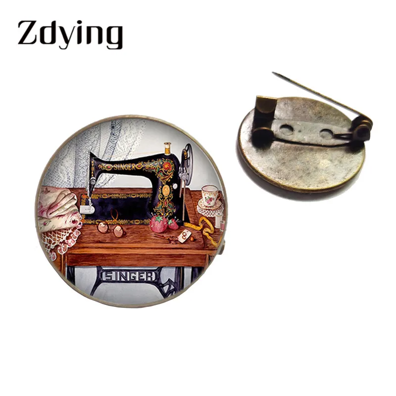 ZDYING старинная швейная машина броши-Ножницы Античная бронзовая шпилька для