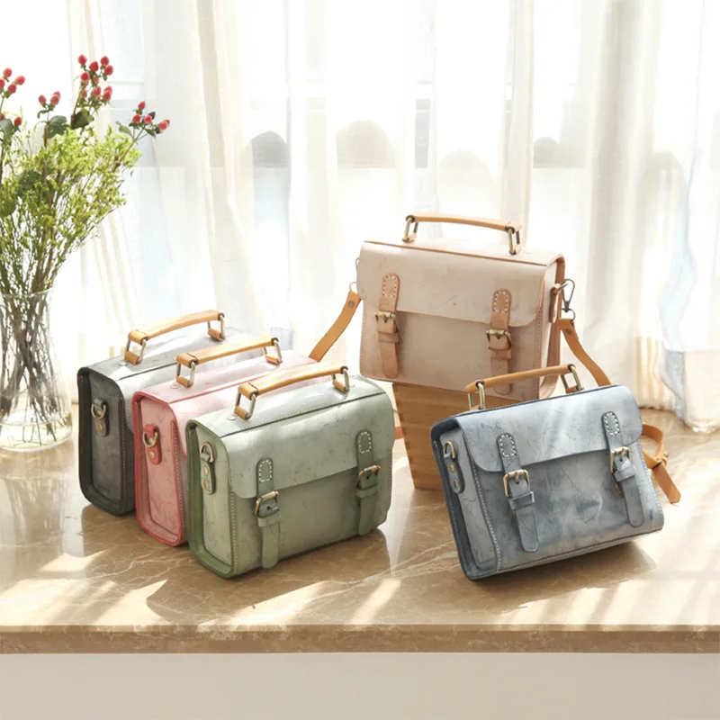 

The new original handmade leather oblique satchel fog wax institute wind restoring ancient ways handbag