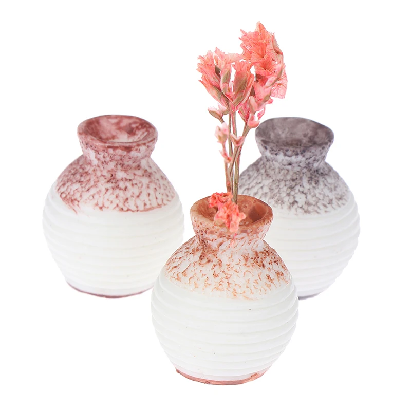 Горячая Распродажа DIY кукольный домик керамическая ваза для украшения 1:12