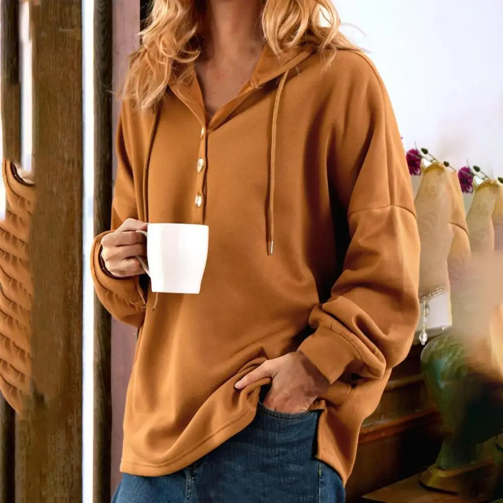 

Autumn Hoodie Great Side Split Women Winter Hoodie Thermal Autumn Sweatshirt