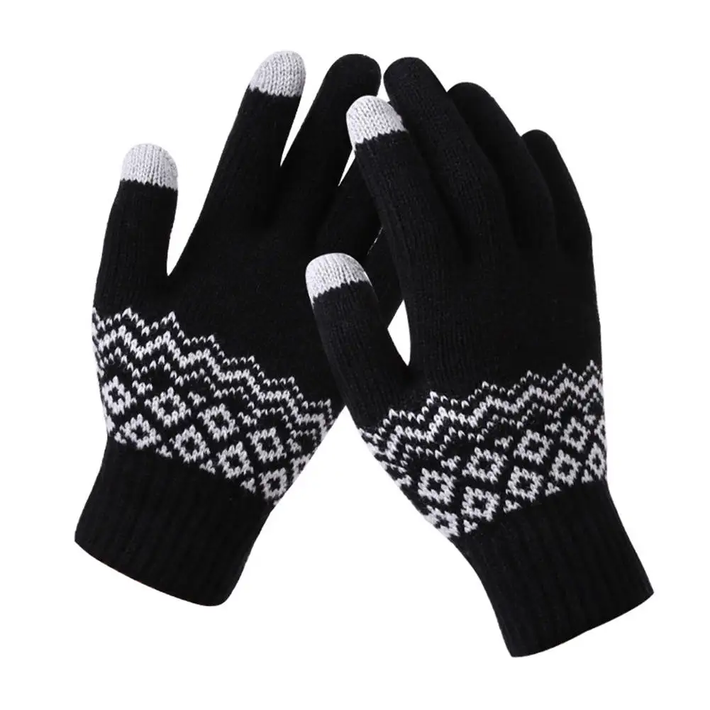 

1 Pair Women Girl Knit Mittens Gloves Warm Touching Screen for Winter Smart Phone YA88