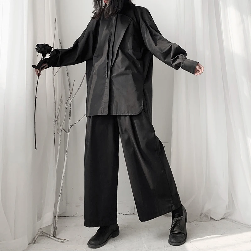 2019 корейский стиль женская однотонная черная белая блузка рубашка с длинным