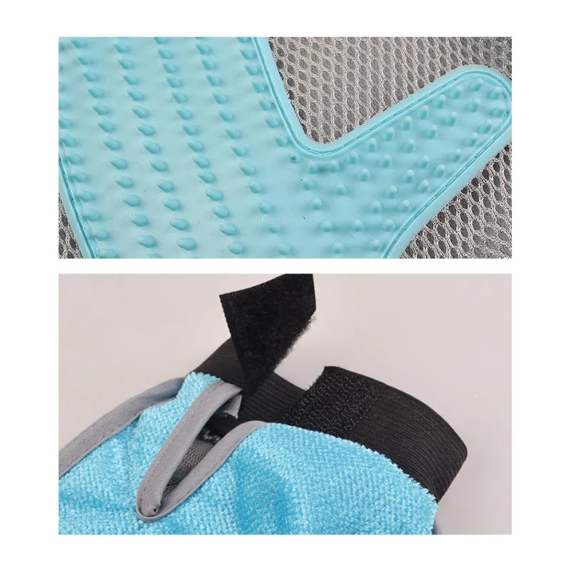 

Soft Dog Bath Brush Pet Bath Massage Gloves Cat Rubber Bath Gloves Pet Double-sided Bath Gloves
