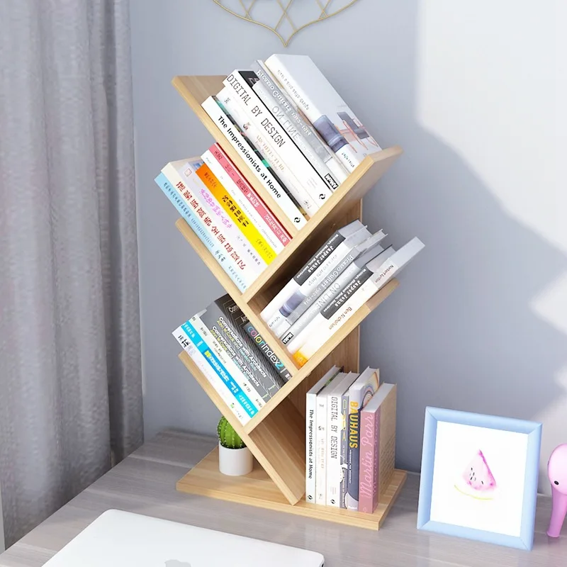 

Simple tree bookshelves organize children's desks to house small creative bookcases for office students shelves