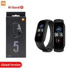 Оригинальный Xiaomi Mi Band 5, умный Браслет, дисплей 1,1 дюйма, 24-часовой пульсометр, фитнес-трекер активности с водонепроницаемостью