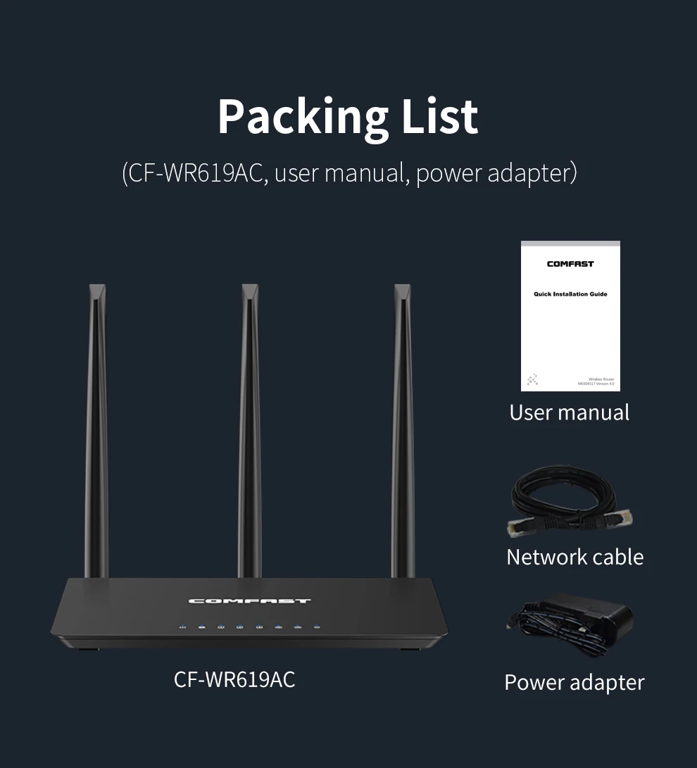 comfast 1200mbps black wi fi router gigabit speed 2 4g 5ghz dual band support mimo wireless repeater for optic fiber network free global shipping