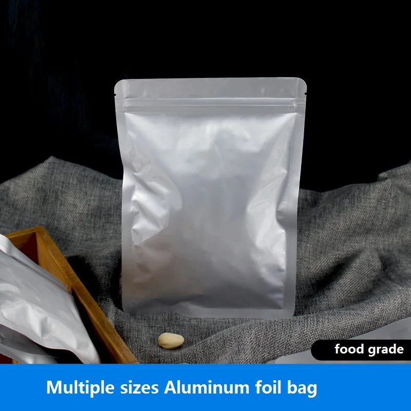 

Various sizes aluminum foil bag Self sealing bag food packaging clip chain