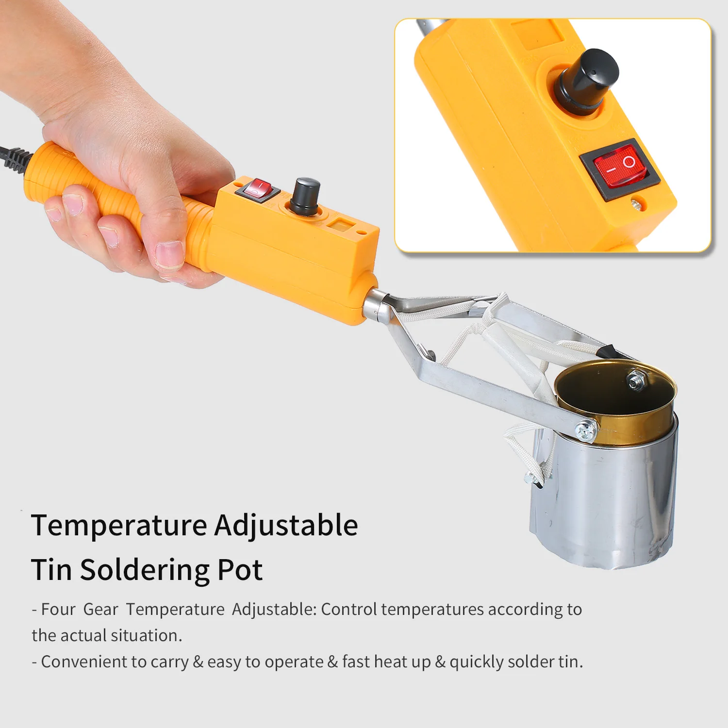 

180W/280W Electric Tin Soldering Pot Portable Solder Pot Melting Tin Furnace with Temperature Control Soldering Iron Tools