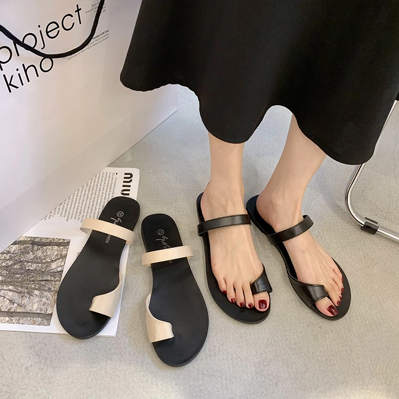 

Beach Shoes Rubber Flip Flops Woman's Slippers Luxury Slides Low Sabot Hawaiian 2021 Flat Designer Summer Rome Basic PU Beach Sh