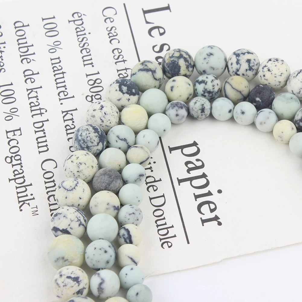 

4-10mm Natural Frosted Matte Turquoises Stone Beads Round Loose Beads For Jewelry Making DIY Necklace Bracelet Accessories 15''