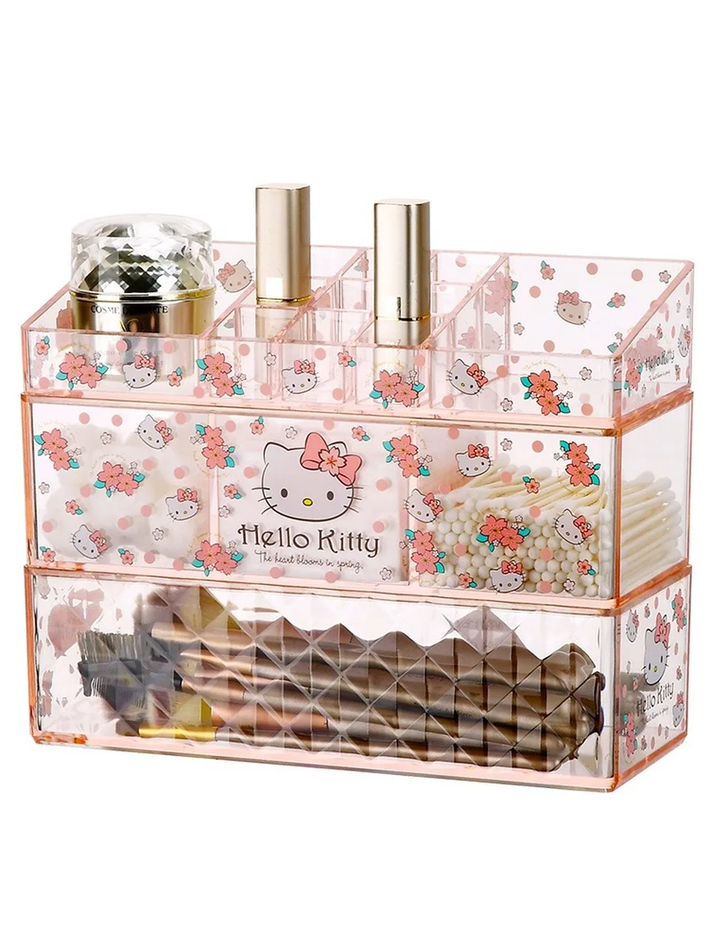 Hello kitty хлопковая коробка для макияжа аксессуары Кисть коллекция пудры акриловый
