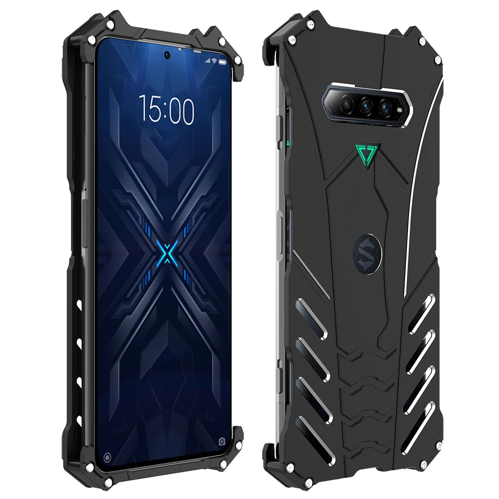 Алюминиевый металлический чехол для Xiaomi Black Shark 4 Pro R-just роскошный армированный с