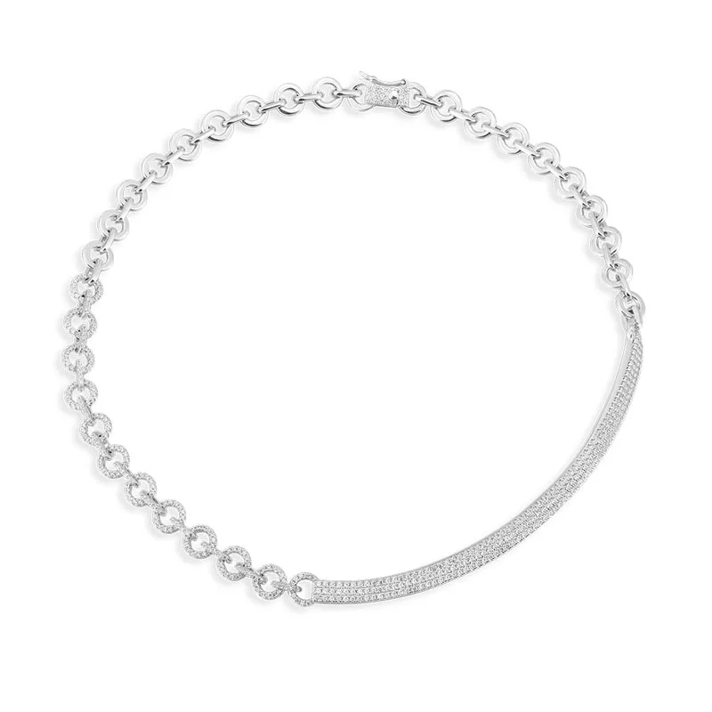 Женское колье из серебра 925 пробы с фианитом|Ожерелья| |