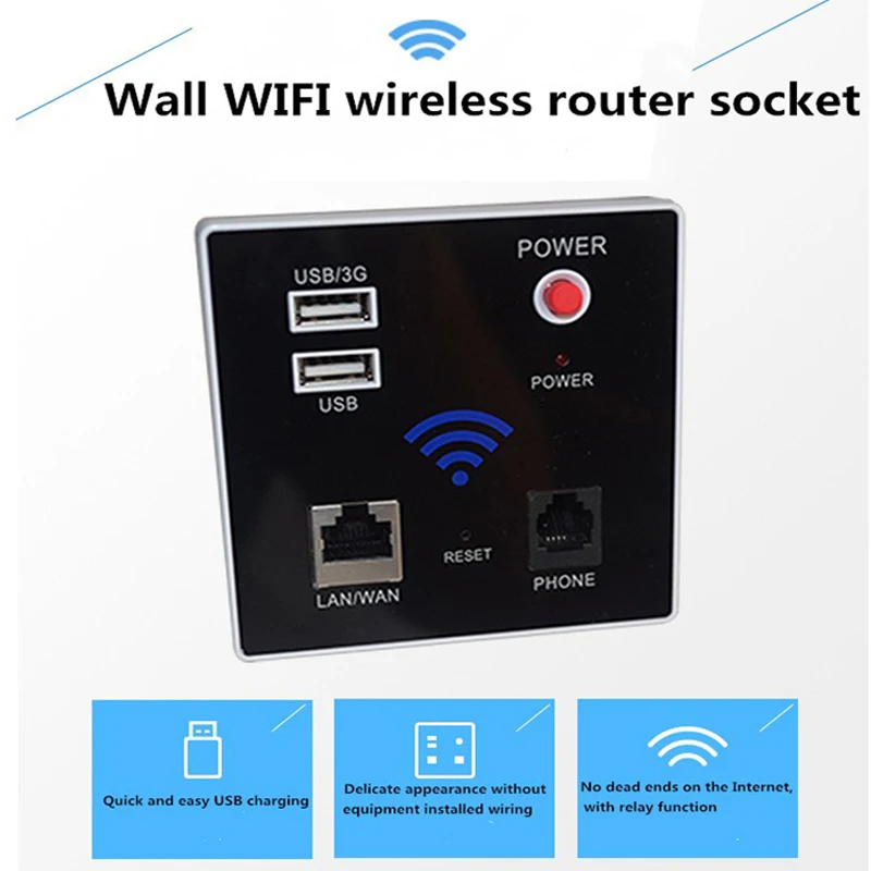 Тип 86 настенный встроенный умный беспроводной wifi маршрутизатор панель отель wifi покрытие 3g маршрутизатор с 2USB