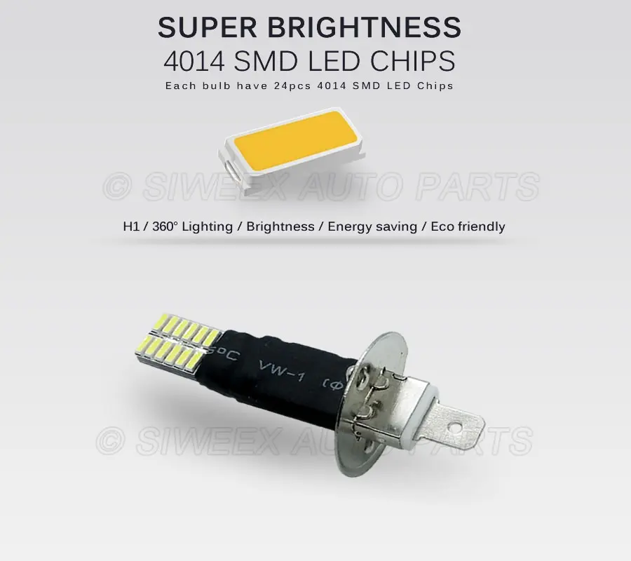 Фото Автомобильные противотуманные фары 3528 SMD /24 4014, 2 шт., светодиодсветодиодный лампы указателя поворота белого цвета, 12 В постоянного тока, дневные ходовые огни для автомобилей №5