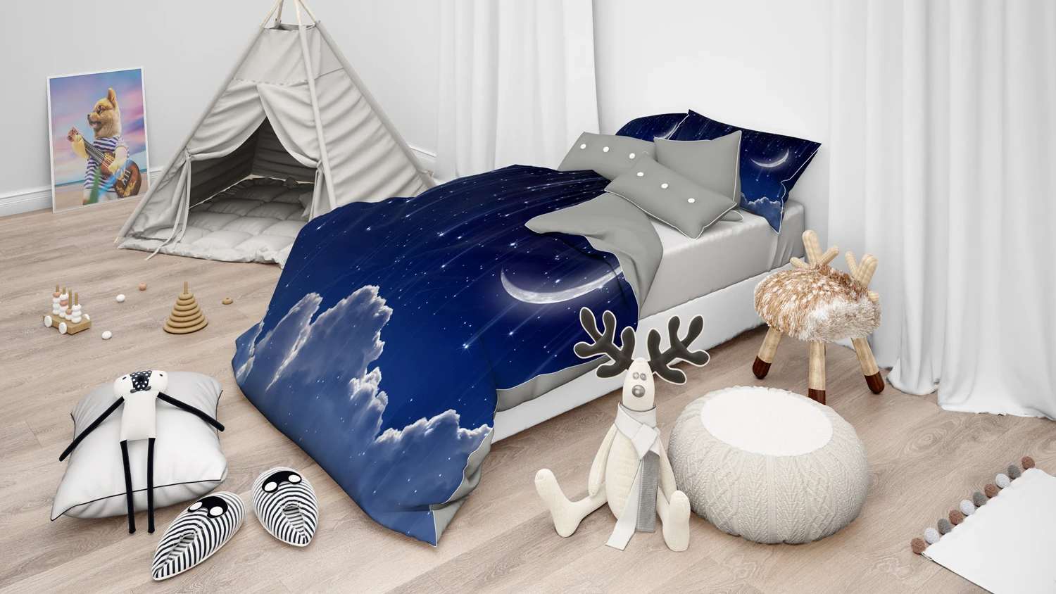 

Children's Galaxy Bedding Set Winter Duvet Cover Single Twin Size Bed Covers Outer Space Comforter Covers Kids Adult Bedclothes