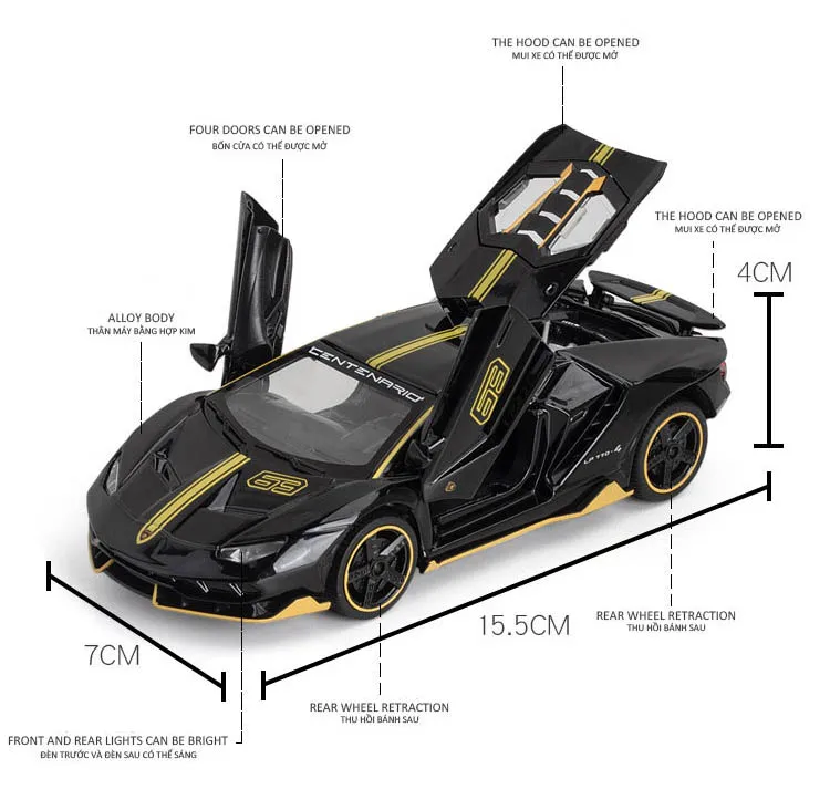 Коллекция 1/32 года модель металлического автомобиля под давлением со звуком и