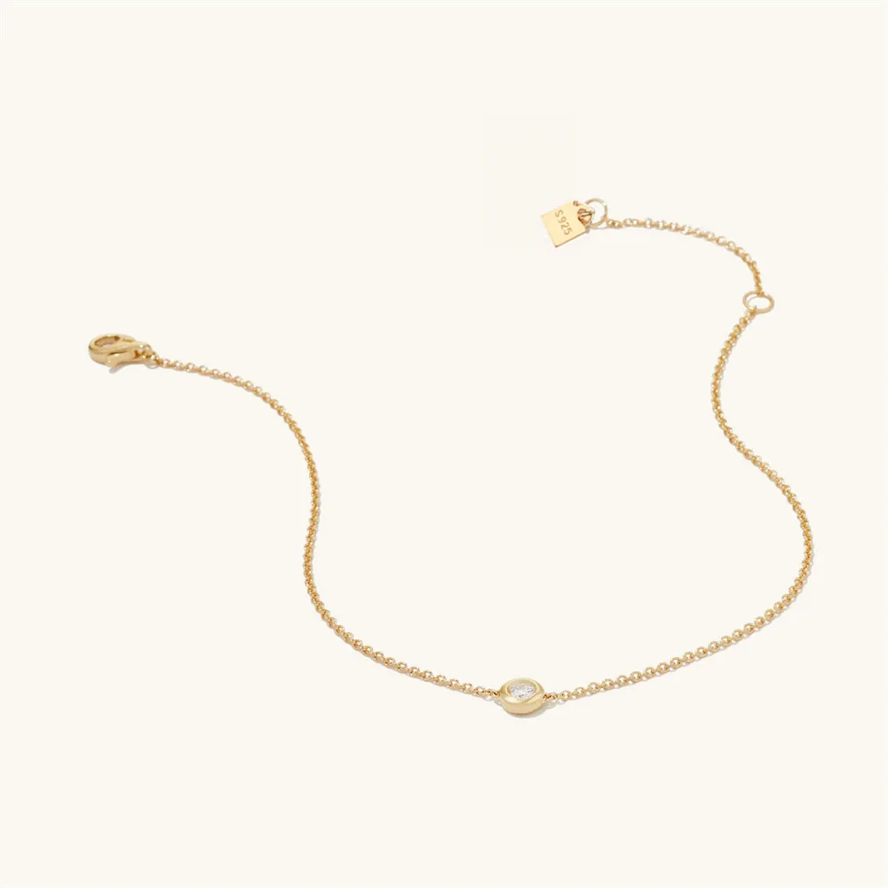 Браслет-цепочка из серебра 925 пробы с фианитами | Украшения и аксессуары