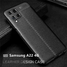 For Cover Samsung Galaxy A22 Case For Samsung A22 A 22 Capas Shockproof Bumper Soft TPU Leather For Fundas Samsung A22 4G Cover