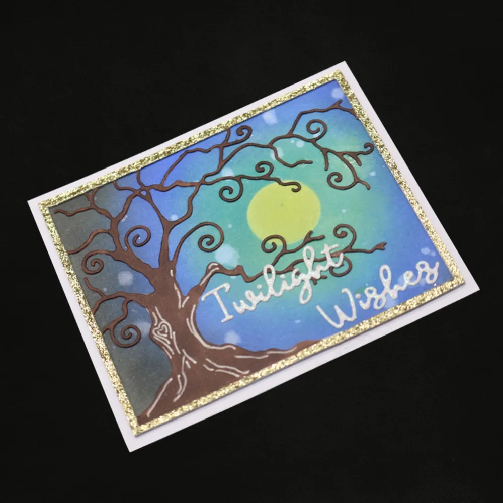 Металлический трафарет с изображением волшебного дерева для фотоальбома сделай