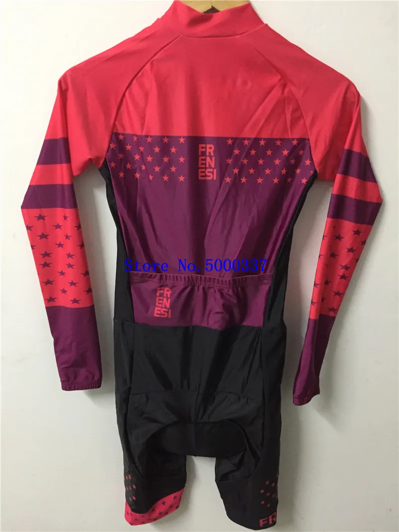 2019 Pro Team триатлон костюм женский с длинным рукавом Велоспорт Джерси Skinsuit