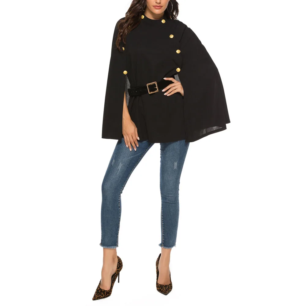 Женский Длинный плащ в британском стиле повседневный черный двубортный пиджак с