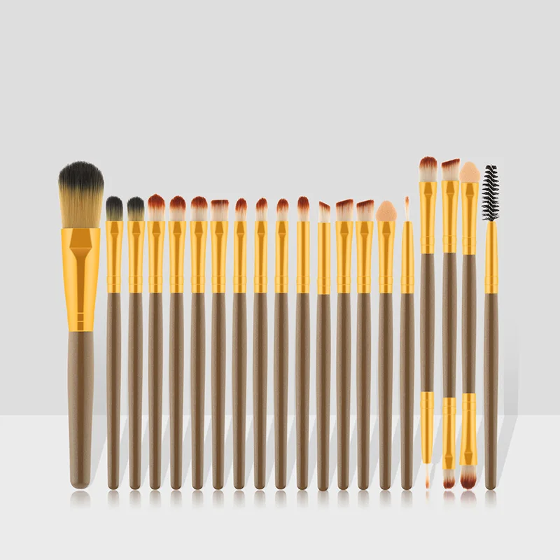20 шт. коричневый золотой черный с деревянной ручкой Профессиональные кисти для