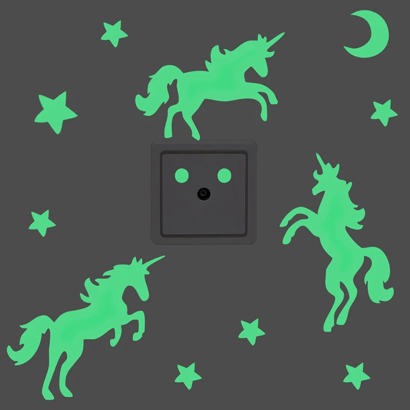 

3D Unicorn Star Moon Luminous Sticker In The Dark Stars Wall Sticker For Kids Girls Baby Room Decor Baby Bedroom Home Decoration