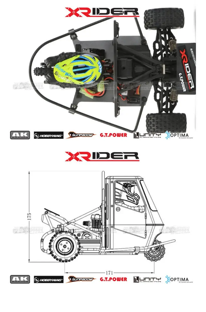 Забавный RC X-Rider Фламинго 1/8 2,4G 2WD Rc автомобиль электрический трицикл мотоцикл трицикл RTR дрейф