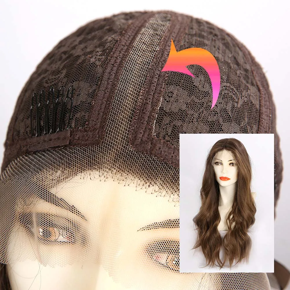 Длинные шелковистые Волнистые кружевные парики Омбре коричневые Передние