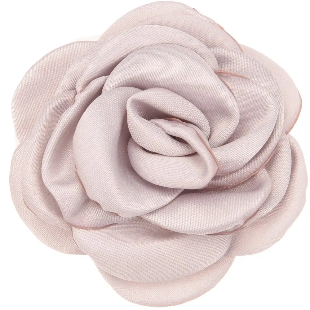 Grey 10 шт. атласный цветок 6 см Жареные Цветочные Цветы Camillia DIY Цветы Аксессуары для волос горящий цветок без заколки для волос - Цвет: Grey