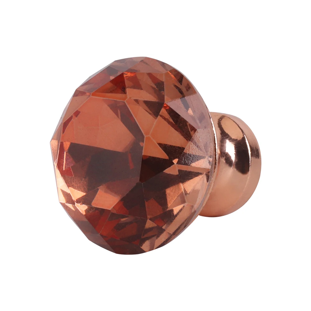 12 шт. розовое золото 30 мм Алмазный хрустальные ручки для шкафа Кухня дверные