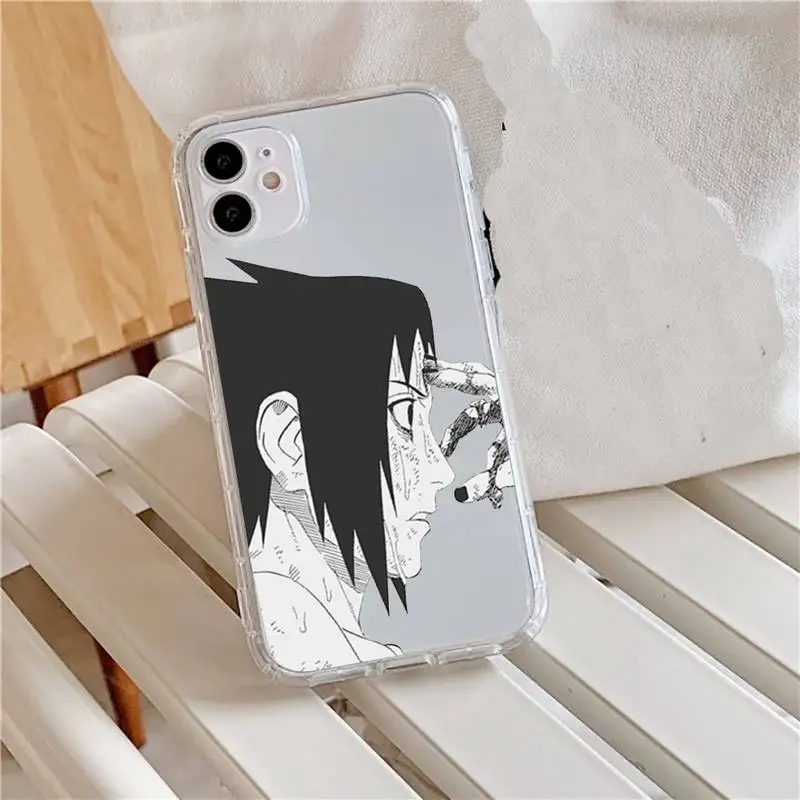 

Naruto cute anime sasuke Phone Case Transparent for iPhone 11 12 mini pro XS MAX 8 7 6 6S Plus X 5S SE 2020 XR