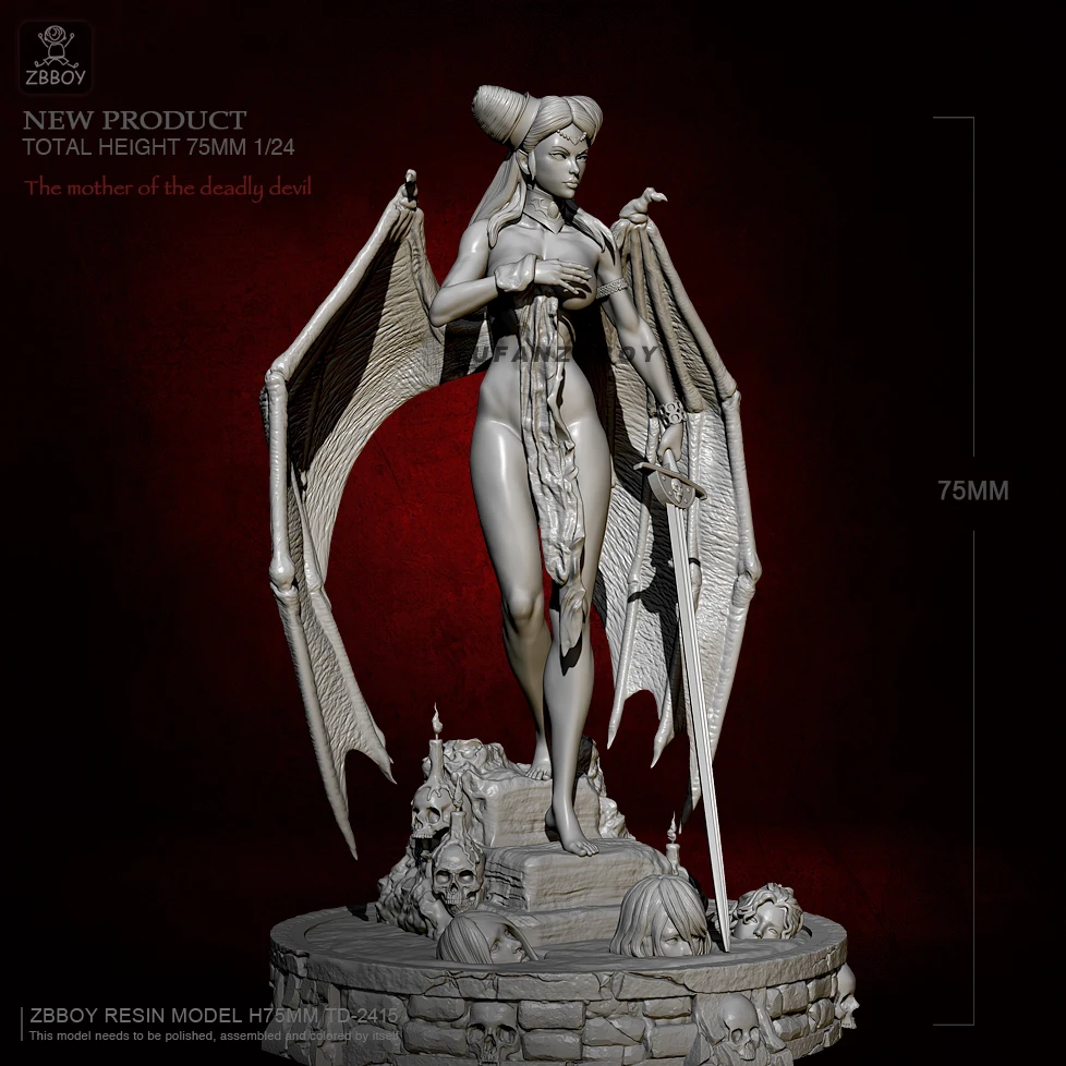 

75mm Resin model kits Female ghost self-assembled TD-2415
