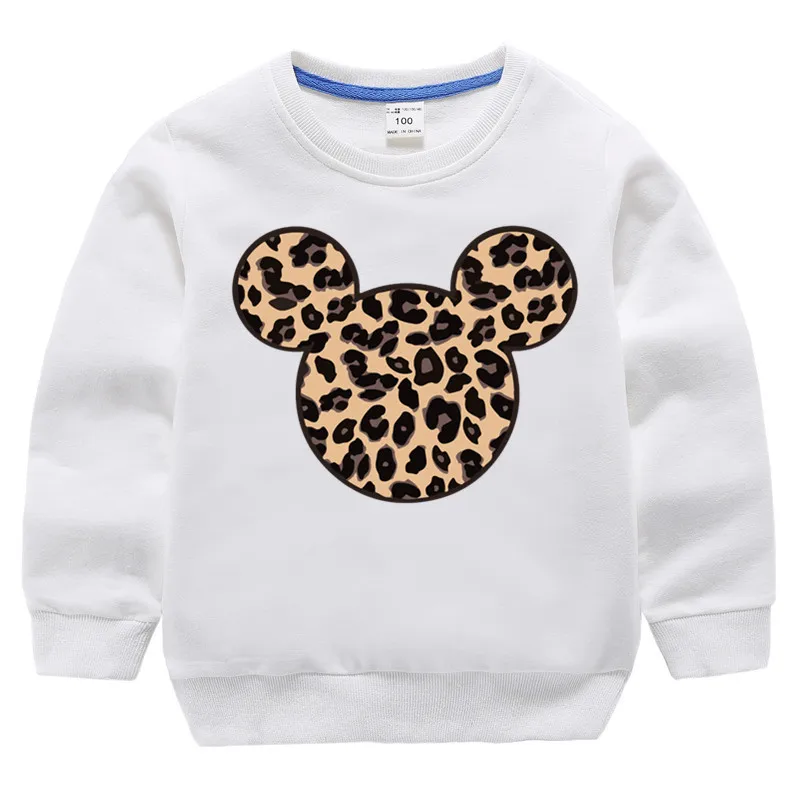 Детский хлопковый пуловер с принтом мыши для девочек и мальчиков осенняя одежда