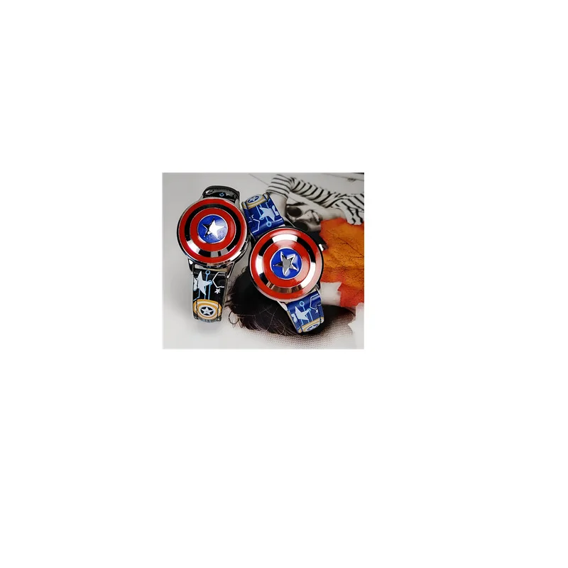 

Disney Avengers Cartoon Animation Boys Watch Marvel Children Student Captain Meitu Flip Quartz Watch