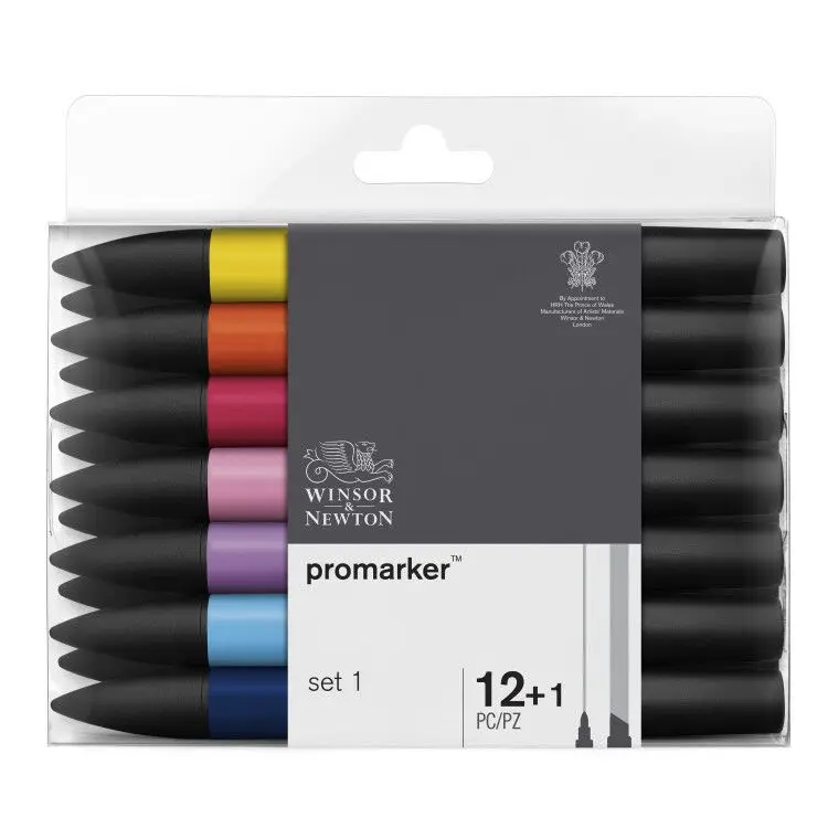Профессиональный маркер WINSOR& NEWTON, 6/12 цветов, двухсторонняя(с круглым носком и косой) ручка для рисования, маркер, товары для рукоделия