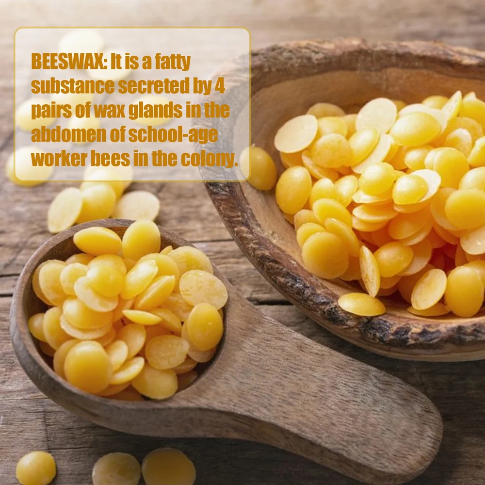 

Beeswax Pellets 100% Pure and Natural Easy Melt Beeswax Pastilles for DIY Candles Skin Care Lip Balm FA