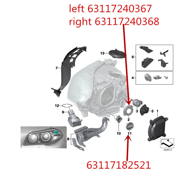 Автомобильные передние бамперные фары задняя крышка F10 M5 518D N47b mwF11 525D 528I F18 530LE