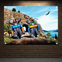motorcycle rider posters tapestry hd wallpapers bedroom home decoration banners flags wall hanging ornaments mural wall sticker